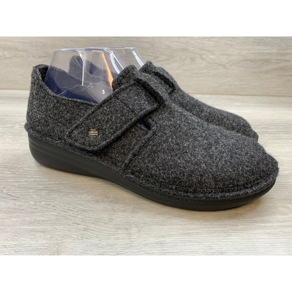 Finn Comfort Finn Mellow Women's Wool Slippers Grey Felt Clogs 10 Shoes